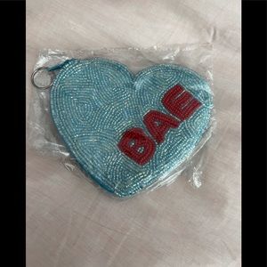 Beaded heart coin purse nwt